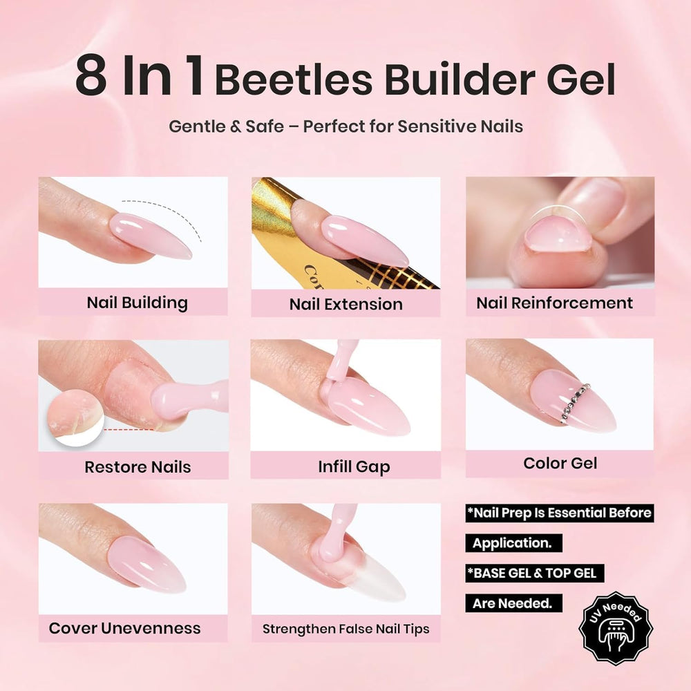 beetles Gel Polish cured apex side view shows strengthened nail structure