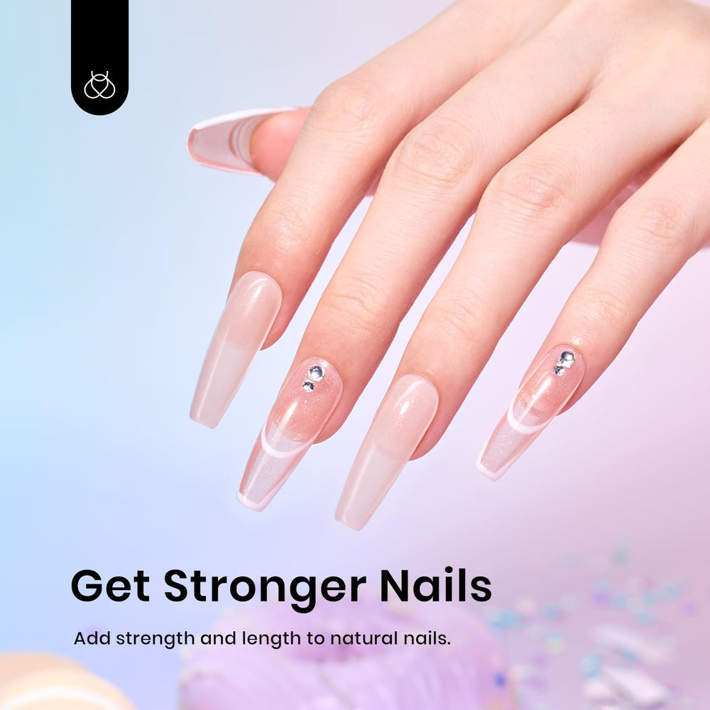 beetles builder gel cured finished nails showing durable shine