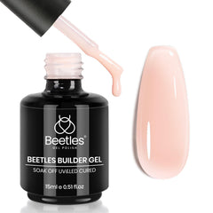 Beetles Builder Gel front bottle showing nude jelly color and compact size