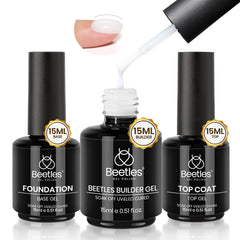 Beetles builder gel front packaging showing full three-piece kit and benefit of complete system