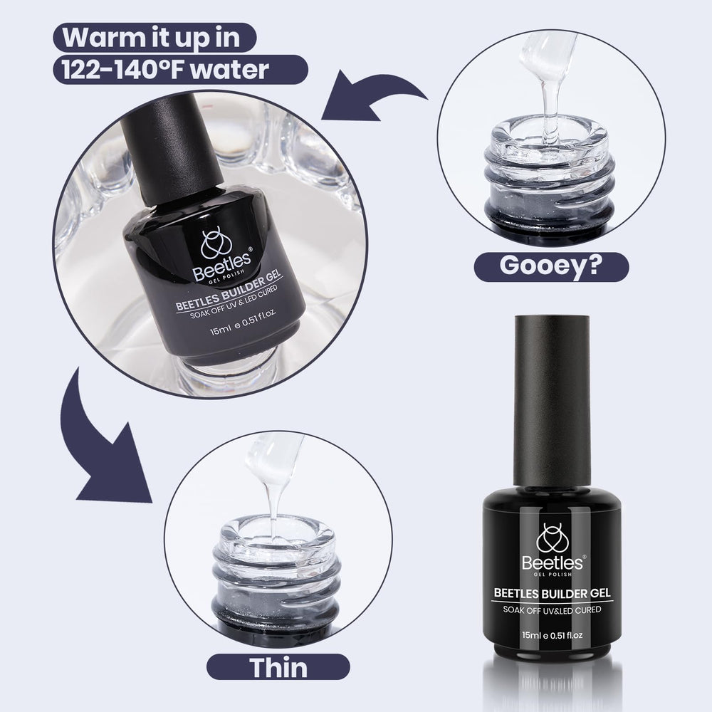 beetles builder gel manicure in lifestyle setting showcasing glossy finish