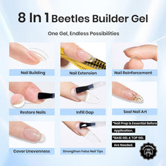 beetles builder gel texture closeup demonstrating smooth self-leveling formula benefit