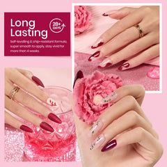 beetles Gel Polish close-up of glitter texture highlighting sparkle and depth in a cherry mocha shade