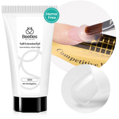 Beetles clear poly gel jar front showing branding and size benefits