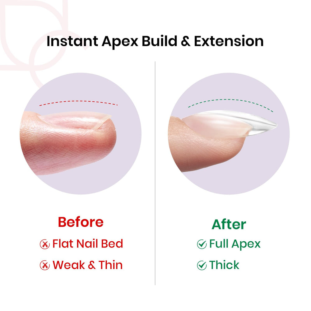 Beetles Gel Polish close-up of built-in apex for stronger salon-style arch and durability