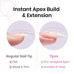 beetles gel polish close-up of built-in apex showing strength and structured silhouette benefit