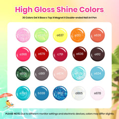 beetles color lineup of twenty vibrant gel shades, helpful for selecting summer manicure colors