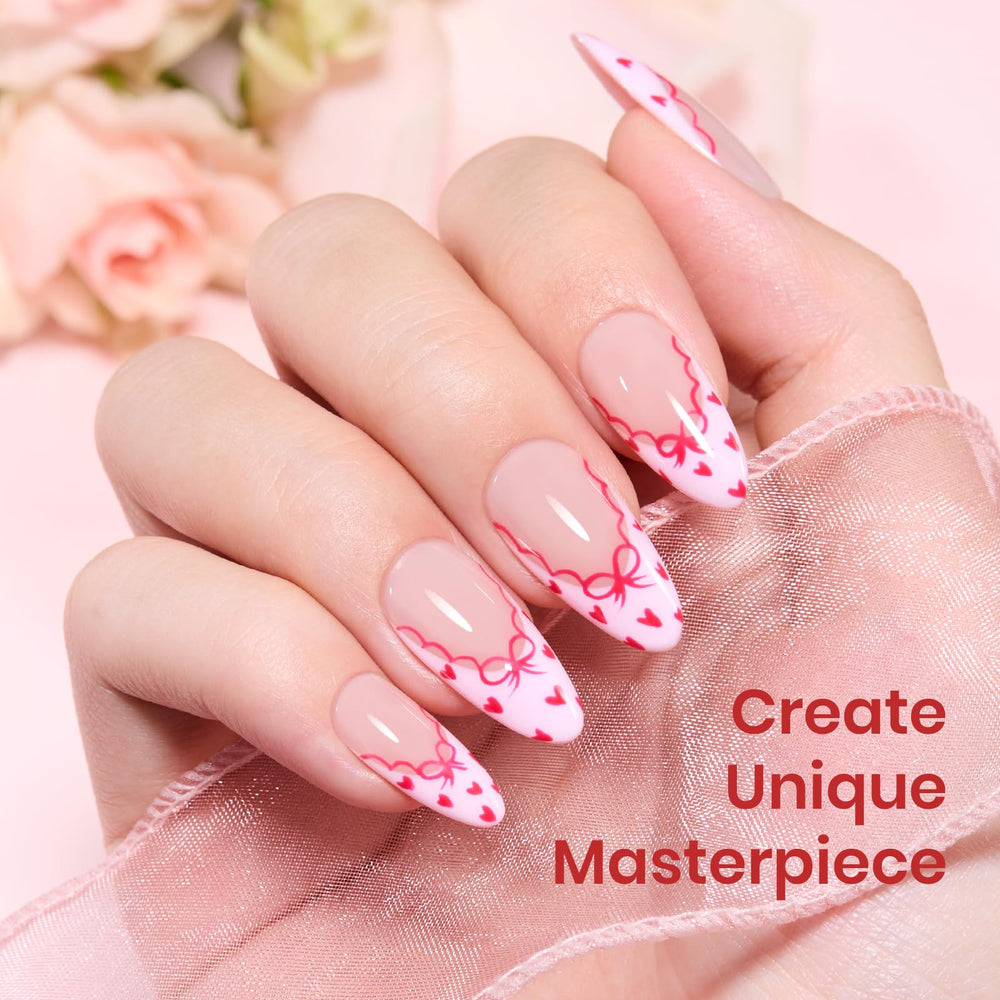 beetles color swatch array on nail tips displaying coordinating pink shades