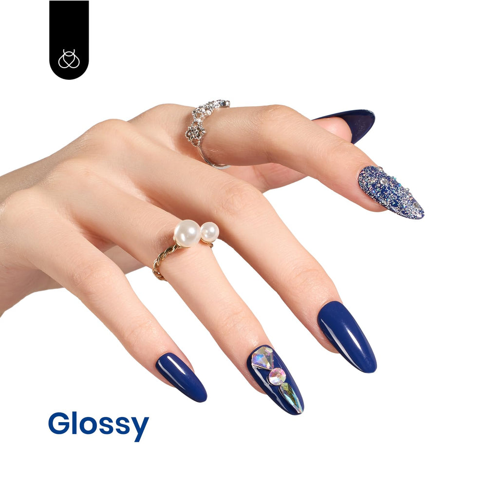 Beetles Gel Polish color swatch wheel showing b199 navy for selection