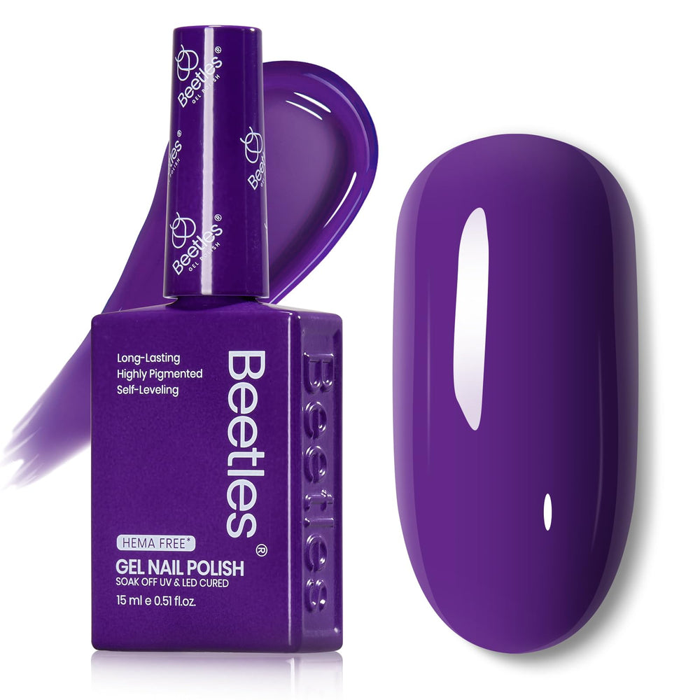 Beetles dark purple front bottle showing true color and label for easy selection