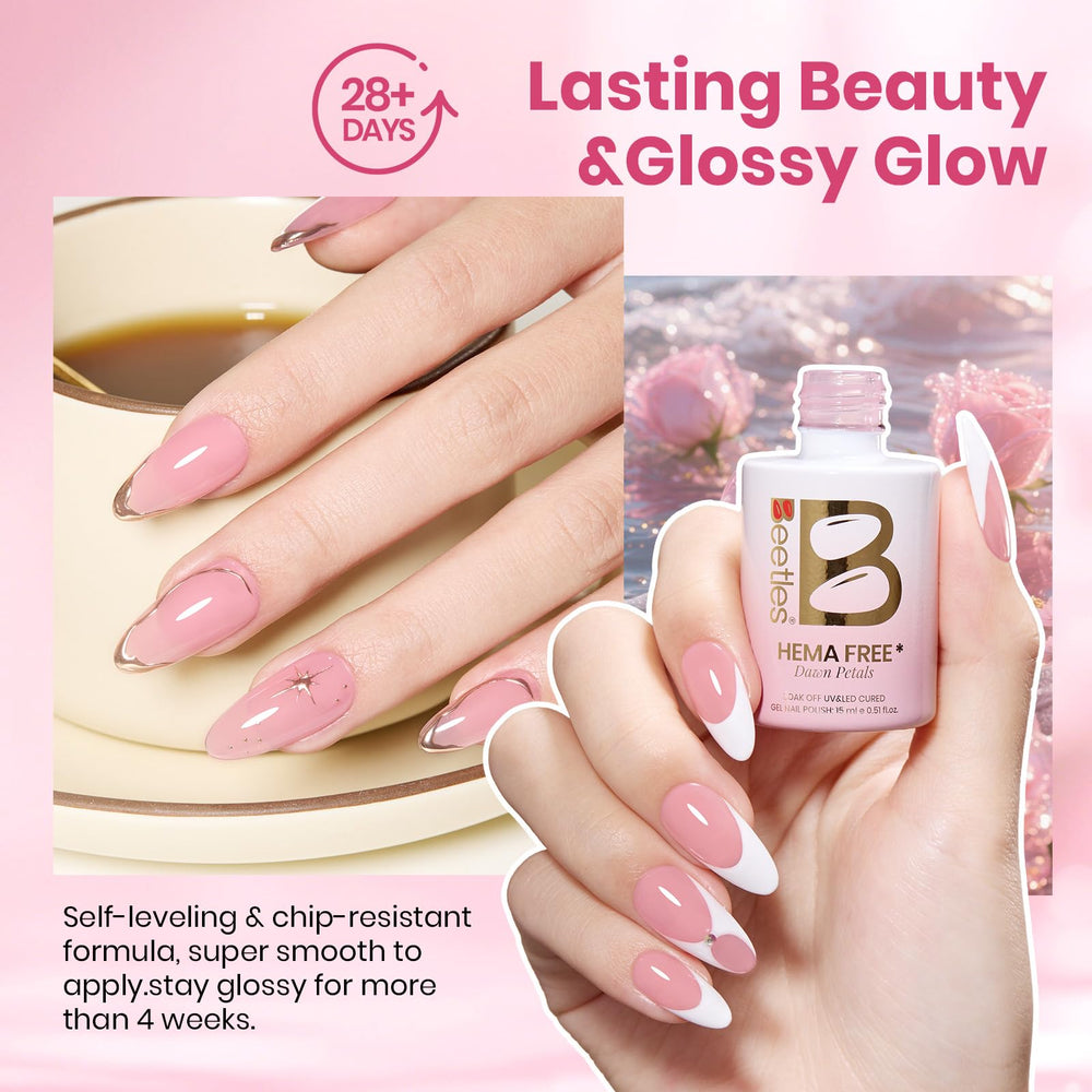 Beetles nail tip swatch displaying buildable sheer-to-opaque coverage