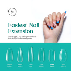 Beetles Gel Polish close-up of pre-shaped medium square edge offering consistent salon-ready shape