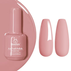 Beetles bottle front view showing dusty mauve shade and label benefit long-lasting wear