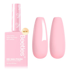 Beetles bottle front showing Fairy Floss pastel pink and clear label benefits