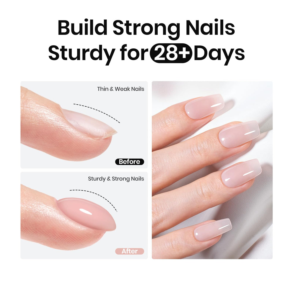 Beetles cured nails under LED lamp showing durable glossy finish