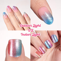 beetles finished manicure lifestyle shot showing glossy pastel nails ideal for events