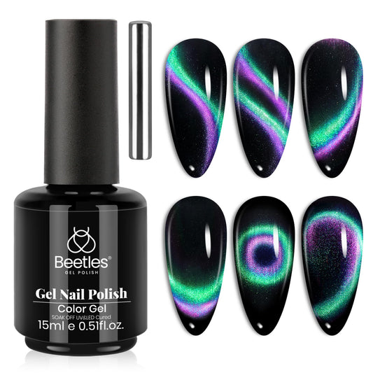 beetles front bottle galaxy drift showing color shift and glossy finish