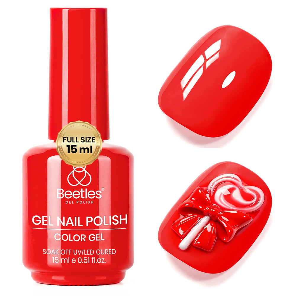 Beetles bottle front view showing My Signature red and easy shade selection