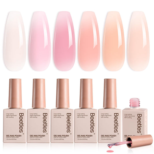 Beetles Gel Polish front packaging showing six ballet dress shades, gift-ready