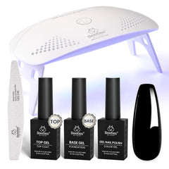 beetles front packaging showing full black gel kit and contents for easy setup