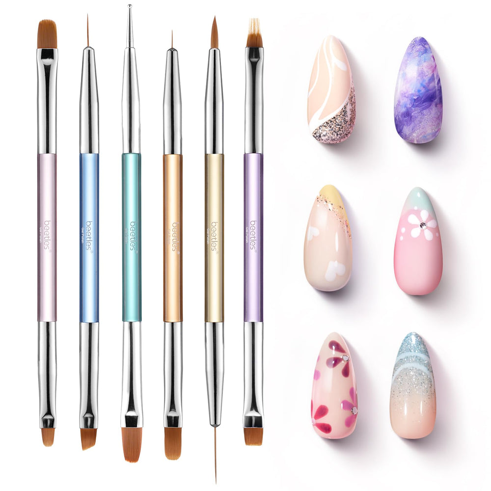 beetles front packaging showing full 6-piece brush set and benefits