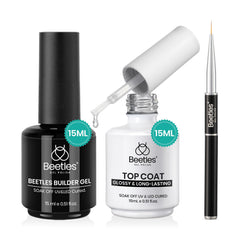 beetles front packaging showing builder gel and top coat with professional kit benefit