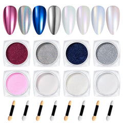 Beetles Gel Polish front packaging showing eight chrome powder jars and benefit of variety