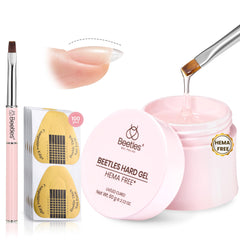 Beetles front packaging showing full hard gel kit and benefits