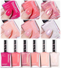 Beetles Gel Polish front packaging showing six shades and quick-dry benefit