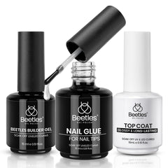 beetles Gel Polish front packaging showing three 15ml bottles and kit benefits