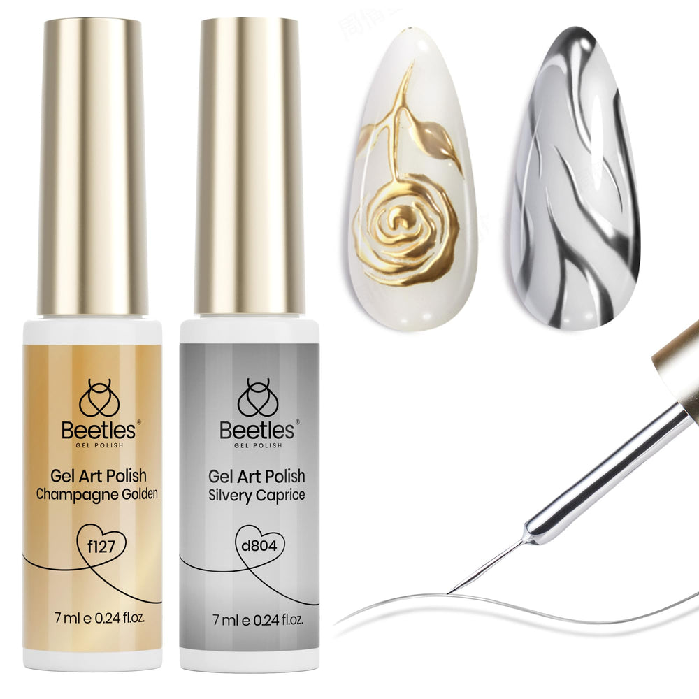 beetles front packaging showing three metallic gel liners and benefits