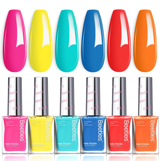beetles front packaging neon set showing all six bright colors and gifting appeal