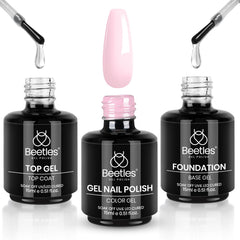 Beetles Gel Polish front packaging showing full pink gel set and professional results