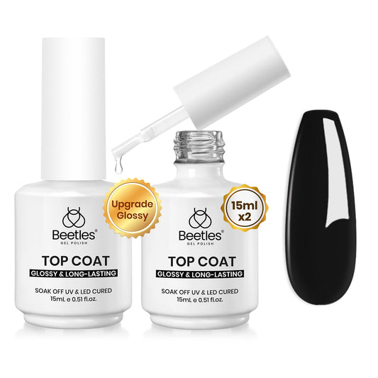Beetles Gel Polish front packaging showing high-shine top coat benefits