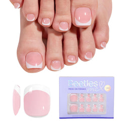 Beetles Gel Polish front packaging showing 72-piece white French tips, convenient kit