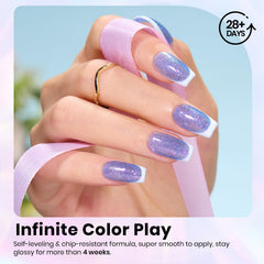 beetles brush stroke application on nail showing even coverage and self-leveling finish benefit