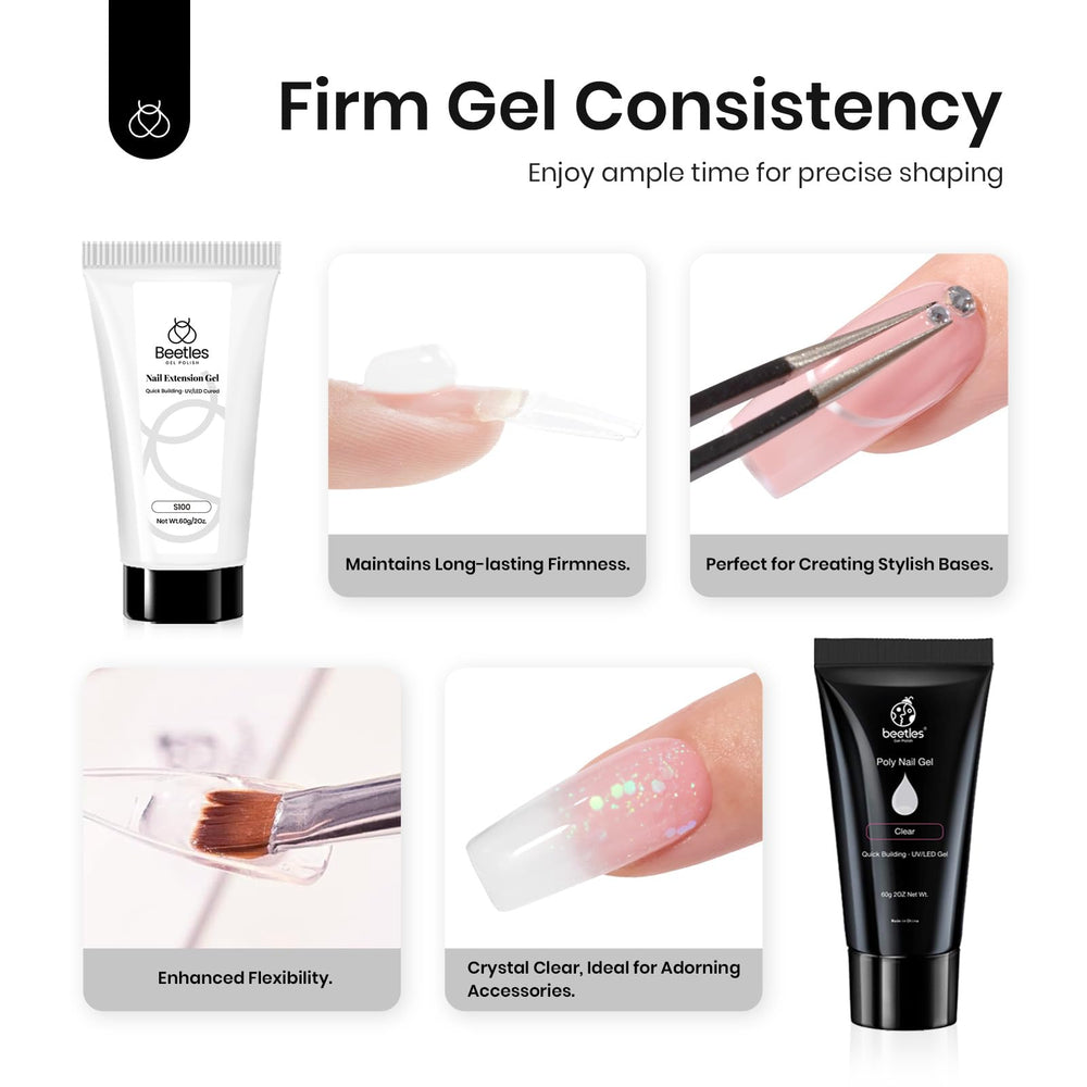 Beetles gel application on nail form demonstrating easy shaping benefit