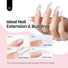 Beetles gel sculpted on a nail form demonstrating precise apex control