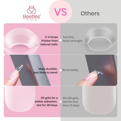 beetles gel polish application in hand demonstrating fast glue-on benefit