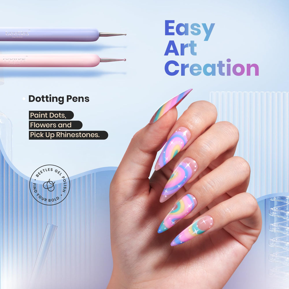 beetles gel polish dotting pen in use creating perfect dots for decorative accents