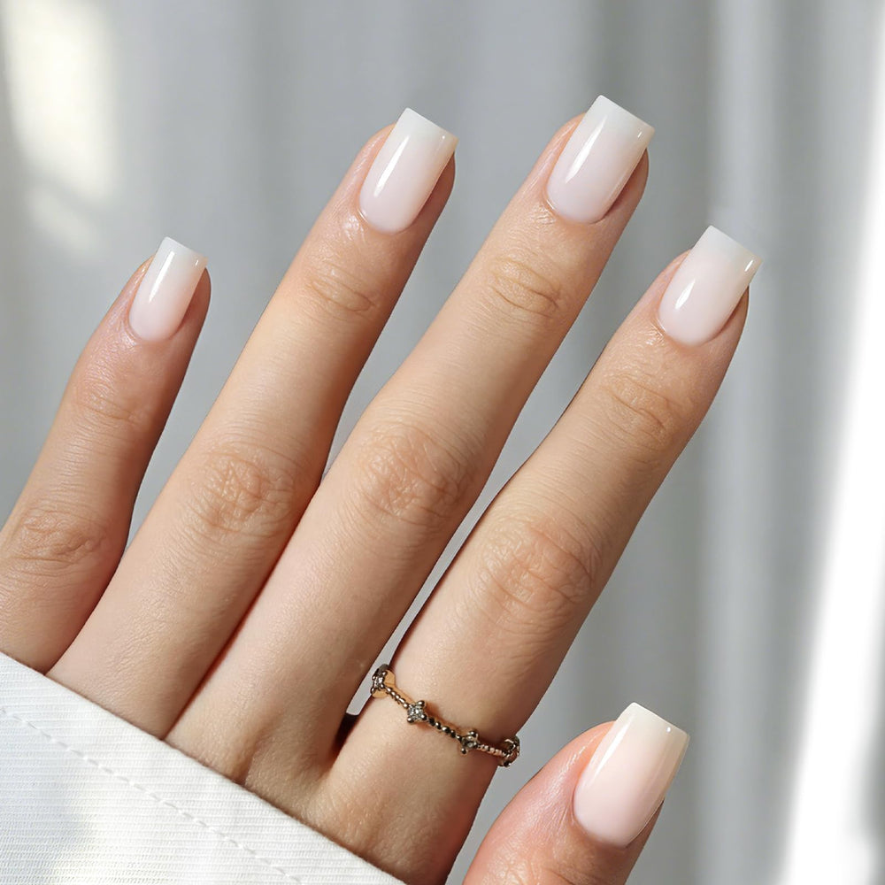 Beetles Gel Polish front packaging showing neat kit and milky white nails benefit fast setup