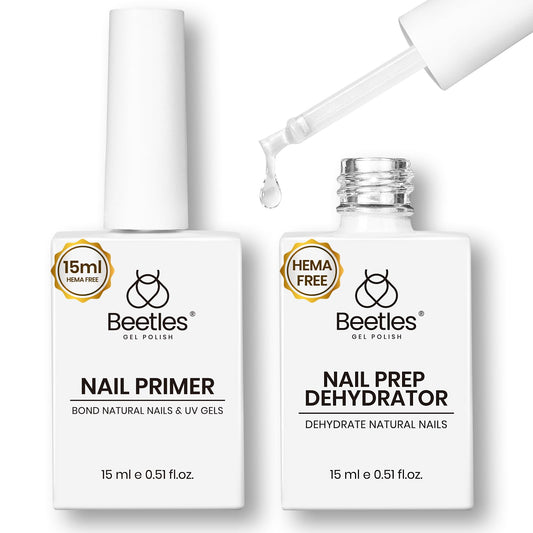 Beetles Gel Polish front packaging showing both 15ml bottles and benefits