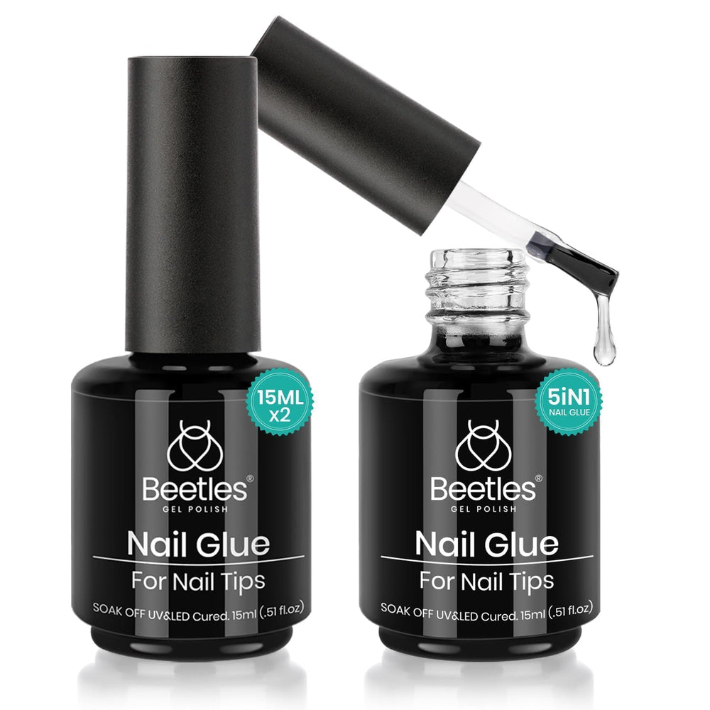 Beetles Gel Polish front packaging showing two 15ml bottles and clear labeling for compact kit benefit