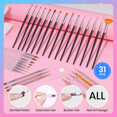 beetles Gel Polish brushes beside ruler showing scale for accurate sizing