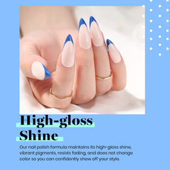 Beetles Gel Polish swatch stroke displaying true cobalt pigmentation and smooth coverage benefit