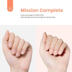 Beetles Builder Gel next to fingertip showing scale and subtle thickness benefit