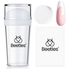 Beetles Gel Polish stamper set front view showing contents and clear alignment benefit