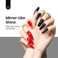 Beetles Gel Polish glossy nails close-up showing mirror-like shine benefit