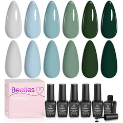 Beetles gel polish set front packaging showing six bottles and theme for easy gifting