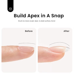 Nail technician using Beetles gel to sculpt an extension with precision and control